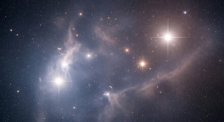 Title: Luminous Stars and Nebulae in Deep Space
