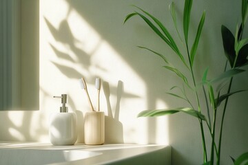 Eco-friendly bamboo toothbrushes arranged neatly