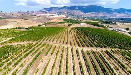 Vineyard landscape aerial view
