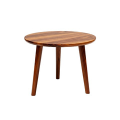 Modern Walnut Round Accent Table Sleek Minimalist Design for Living Room Bedroom and Home on transparent background
