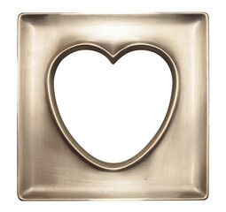 Silver Heart Shaped Frame Poster Mockup Isolated