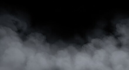 Abstract depiction of wispy, billowing smoke or fog against a dark background.
