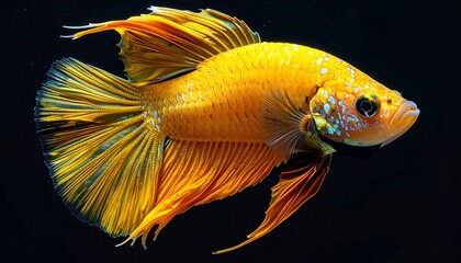 Vivid orange fish in profile