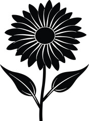 Daisy Bloom Silhouette | Simple Flower Vector Art