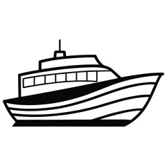 Stylized boat on white background ship vessel