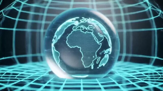 Digital globe in network grid