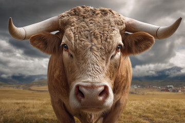 Bull on a farm