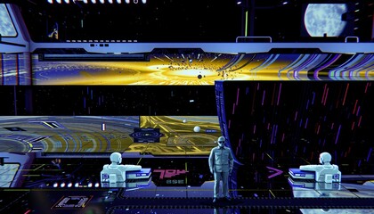 Futuristic Space Command Center