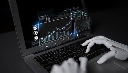 Fototapeta premium AI-powered dashboard for data analytics, software performance tracking, data availability monitoring, and analytic visualization. Latch
