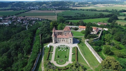 drone photo Sept&egrave;me castle France europe