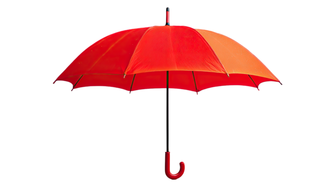 Red umbrella against a black background
