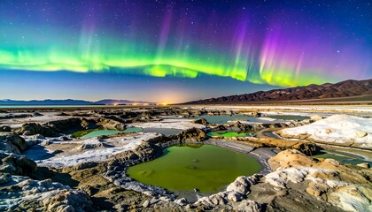 A breathtaking night scene with aurora borealis