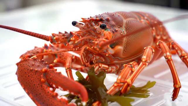 Spiny lobster red alienlike and edible