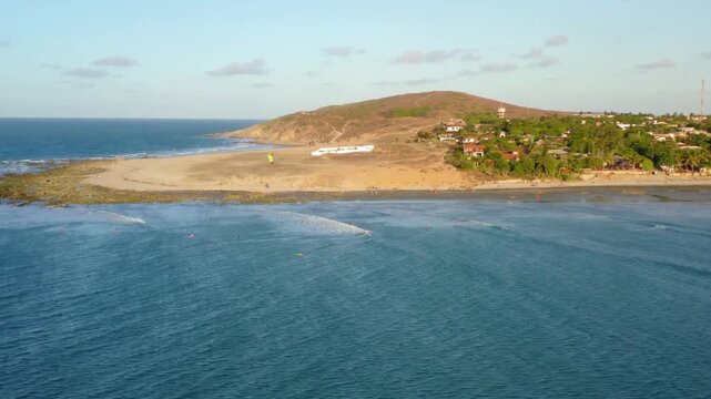 Aerial view of a beautiful beach and coastline with turquoise water