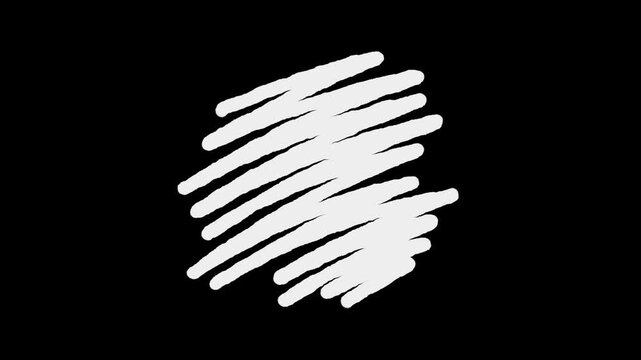 hand drawn doodle scribble on black background