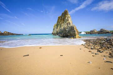 Rock Formation on Playa de Mexota Beach, Asturias Spain