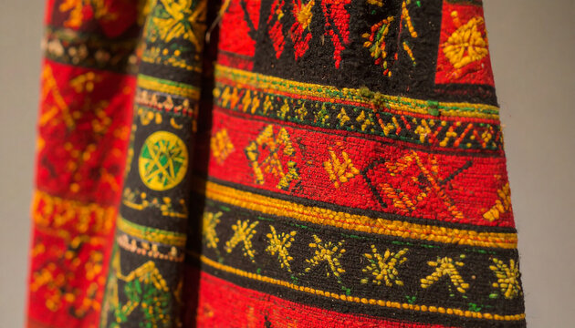 Rastafarian Colors Woven Textile. Religion concept. Generated Image