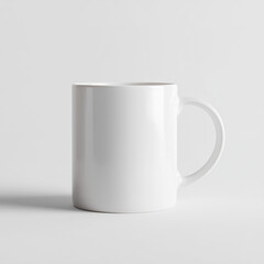 Obraz premium Plain white ceramic mug isolated on neutral background