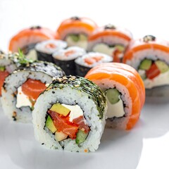 Fresh sushi rolls assortment
