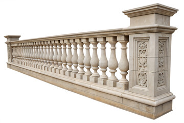 Stone balustrade isolated on transparent On White Background