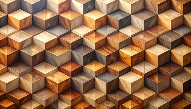 Abstract wood block pattern