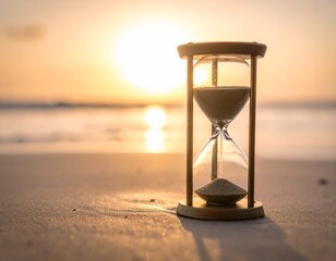 Hourglass with only a few grains of sand left inside
