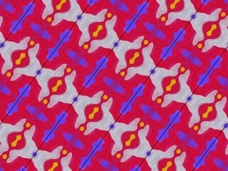 Dynamic seamless pattern with red, white, yellow, and blue.