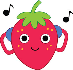 red strawberry cartoon character
