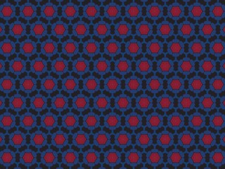 Elegant red and blue floral pattern on black background