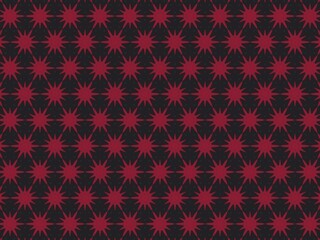 Bold red star pattern on a black background, striking design