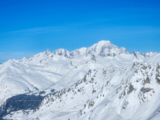 France - Les Arcs - Distant Snowy Peaks - Alpine mountain range