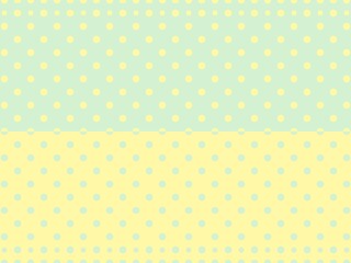 Two-toned polka dot pattern in soft pastel green and yellow offers a cheerful and gentle aesthetic.