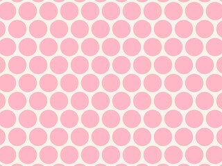 Simple polka dot pattern in soft pink on cream creates a gentle vibe.