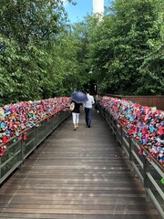 Couple Walking with Love Locks
