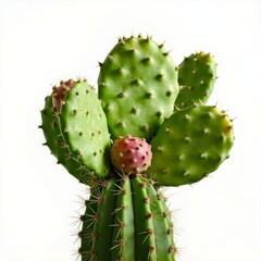 Vibrant Prickly Pear Cactus with Pink Tunas on Green Pads Isolated on White

DESCRIPTION
A high-quality studio close-up of a Prickly Pear cactus (Opuntia), showcasing its distinctive paddle-shaped pad