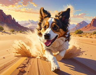 Desert Dash: A Dog Embraces the Open Road