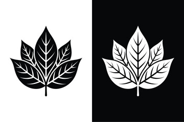 Sassafras leaf flat icon vector on White Background Vector Art Illustration on white background.