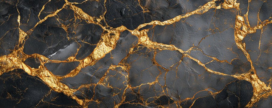 black marble texture with gold veins