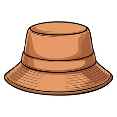 Isolated light bucket hat vector illustration with fabric ventilation. Great for sun protection, summer adventures, outdoor fun, and casual fashion themed graphics.