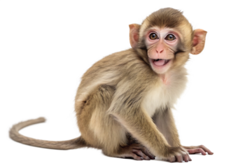 Cute Monkey animal Isolated over ai generated