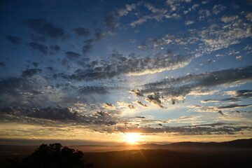 sunset over the mountains