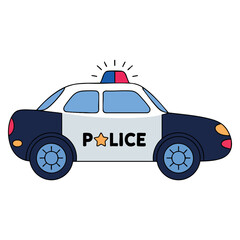 Isolated transport police car vector illustration patrol vehicle design perfect for security mascot logo or law enforcement safety artwork