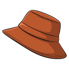 Light bucket hat vector illustration providing sun coverage outdoors. Perfect for summer adventures, ventilation, casual fashion, and outdoor activity themed designs.