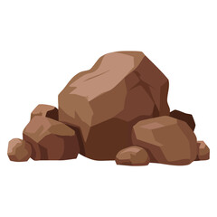 Stones rocks vector illustration cartoon isometric flat style 3d boulders isolated background graphic design different shapes terrain art