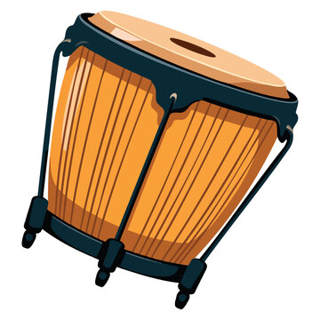Vallenato legend tambora isolated illustration Colombian percussion drum folk instrument perfect for traditional cultural music festival vector