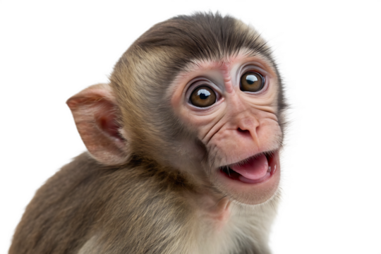 Cute Monkey animal Isolated over ai generated
