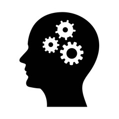 Human head with gears vector illustration concept for mental health and creative thinking process
