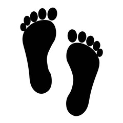 Footprint silhouette vector illustration for human anatomy study and design element template use