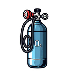 Professional scuba diving oxygen tank with pressure gauge and regulator ready for underwater adventure exploration and safety