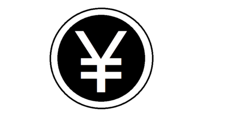 Yen Currency Symbol Icon – Minimalist Black and White Vector Isolated on Transparent Background PNG